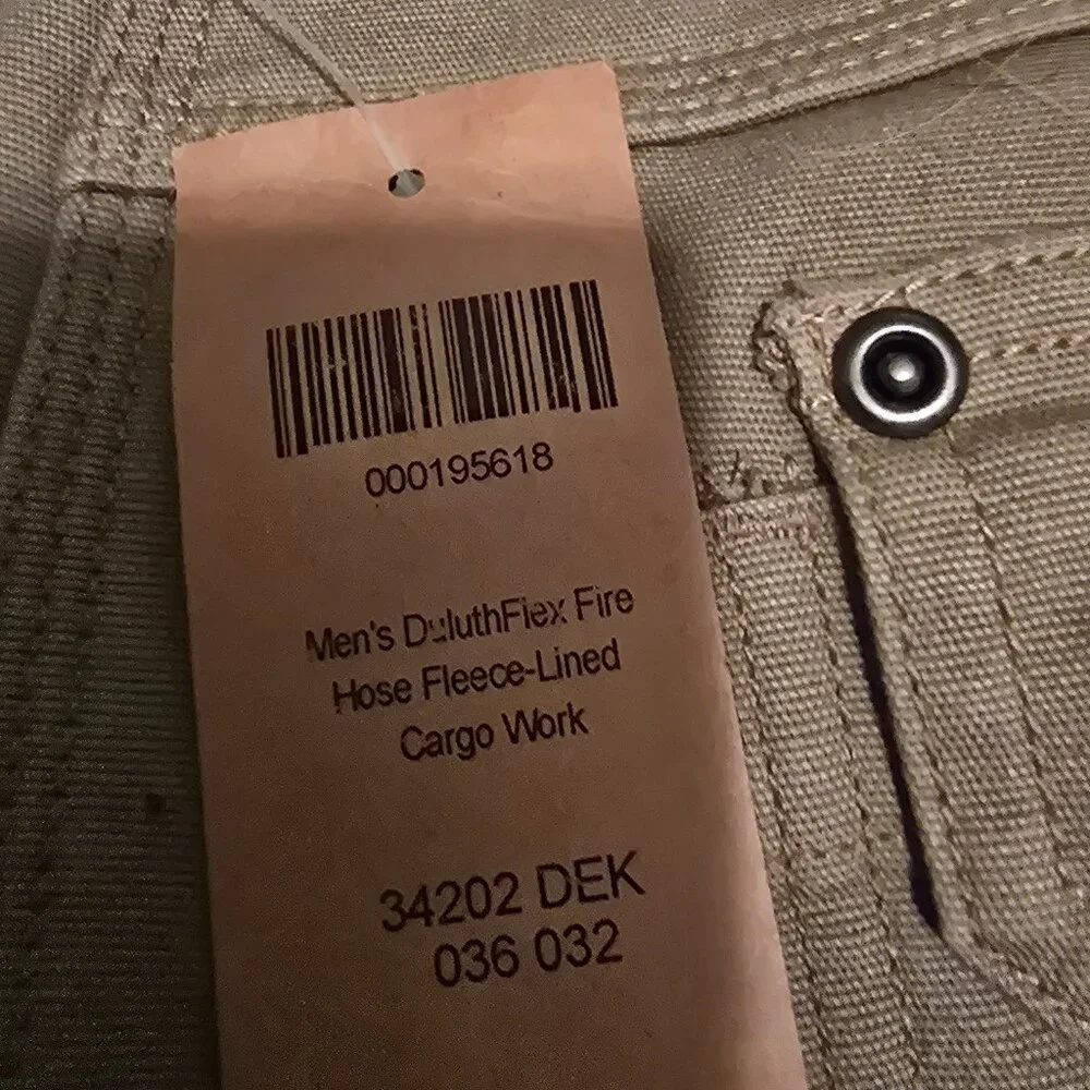 Nwt - Dukuth fleece.lined cargo pants  36-32 - tan - Picture 3 of 6